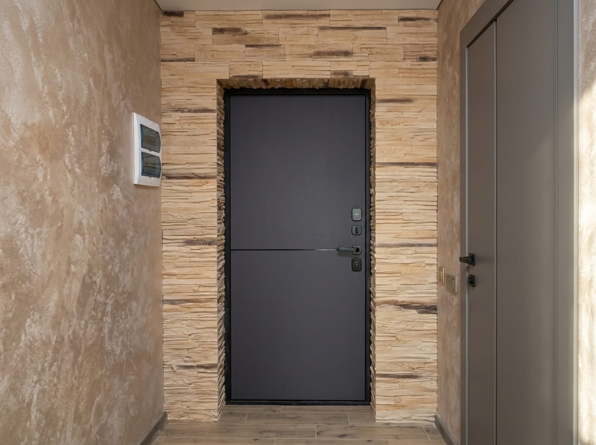 Ремонт коридора с каменной отделкой